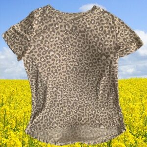 Pre Owned Women’s Zoe + Liv Cheetah Leopard Print Shirt Sz Med Comfort Style